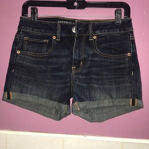 American eagle dark wash shorts